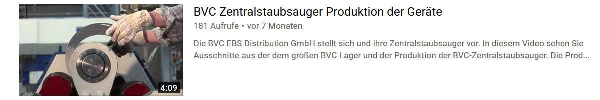BVC Zentralstaubsauger Produktion